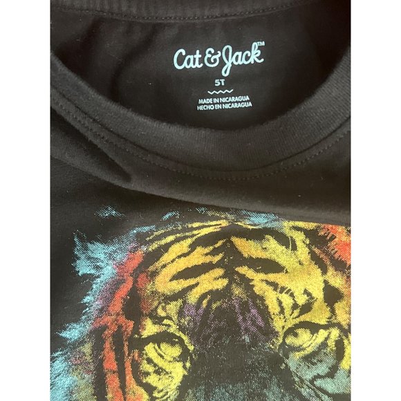 Cat & Jack Tiger Graphic Short Sleeve T-Shirt Size 5T - Picture 3 of 3